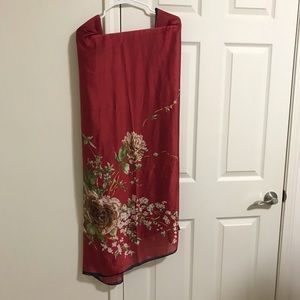Red flower scarf for sale